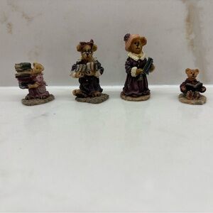 4 Vintage Mini Boyds Bears Bearly School Figurines Bailey Ms Griz Ms Bruin York